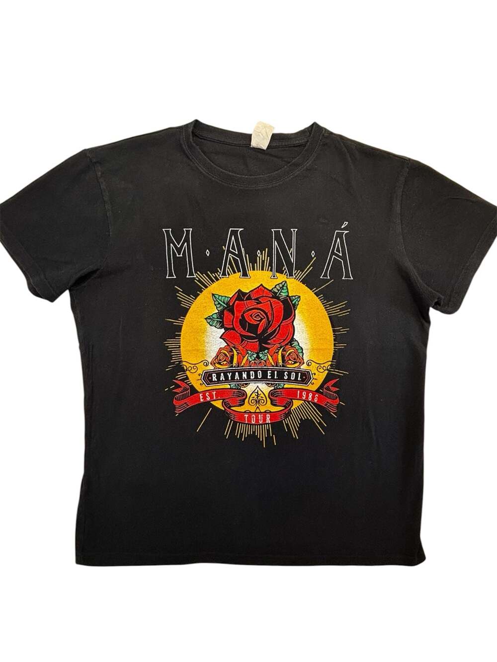 Maná Rayando El Sol 2019 Tour Graphic T-Shirt Size Medium